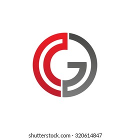 G initial circle company or GO OG logo red