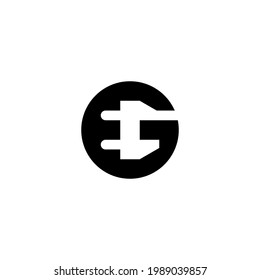 g plantilla de vector de diseño de logotipo eléctrico inicial