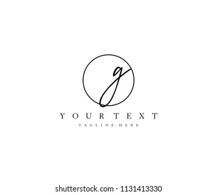 G initial elegant signature vector logo