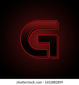 G Initial Futuristic Modern Dark Black Red Light Modern Graphic Design EPS10