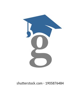 g initial and graduation cap logo symbol illustration unusual shape