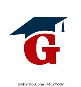 G Initial And Graduation Cap Logo