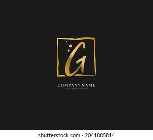 G Initial handwriting or handwritten logo for identity. Logo with signature and hand drawn style.