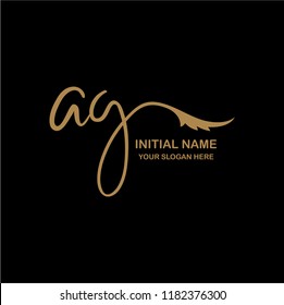 A G Initial Handwriting Logo Template