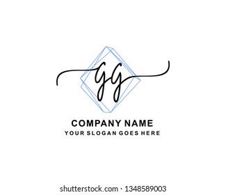 G G Initial Handwriting Logo Template