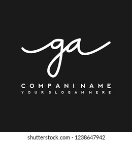 G A Initial handwriting logo vector