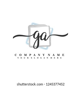 G A Initial handwriting logo vector