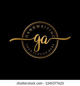 G A Initial handwriting logo vector