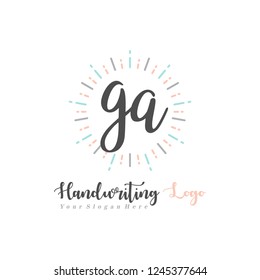 G A Initial handwriting logo vector