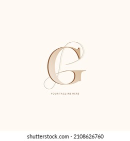 G initial handwriting and signature logo. A concept handwriting initial logo. Luxury style lettering.