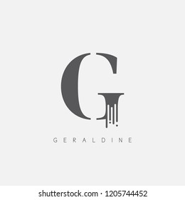 G Initial Letter With Clean Brush Logo Sign Symbol Icon