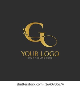 G Initial letter Gold Logo Icon classy gold letter suitable for boutique restaurant wedding service hotel or business identity.