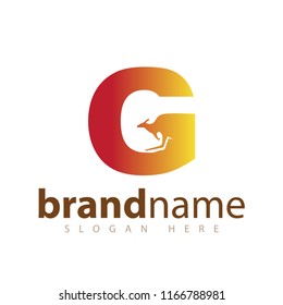 g Initial letter with kangaroo logo icon vector