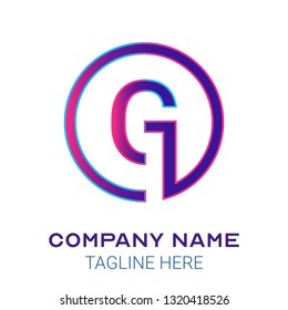 G initial letter logo design with gradient of cyan and magenta  color that can be used for business company