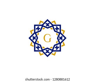 G initial letter logo with luxury ornament