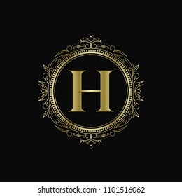 G initial letter logo template with luxury ornament