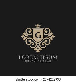 G Initial Letter Luxury Logo template in vector art for Restaurant, Royalty, Boutique, Cafe, Hotel, Heraldic, Jewelry, Fashion and other vector illustration art