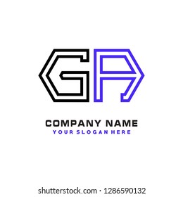 G A initial letter, modern logo design template vector 