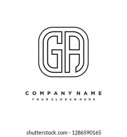G A initial letter, modern logo design template vector 