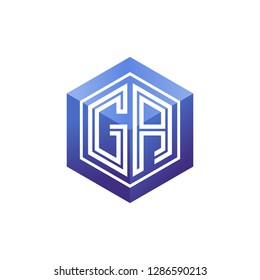G A initial letter, modern logo design template vector 