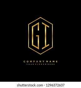 G I initial letter, modern logo design template vector