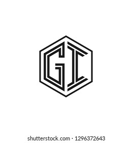 G I initial letter, modern logo design template vector