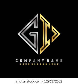 G I initial letter, modern logo design template vector