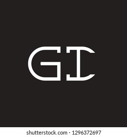 G I initial letter, modern logo design template vector
