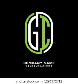 G I initial letter, modern logo design template vector