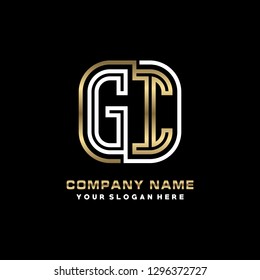 G I initial letter, modern logo design template vector