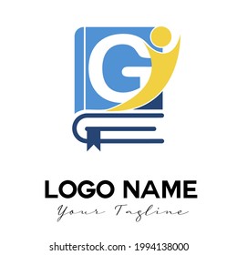 G initial Letter Modern Simple Education, Library, Bookstore, Bookshop, Literature Logo template. E learning startup mobile application Logo Identity