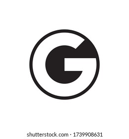 G letra inicial espacio negativo diseño del logotipo de círculo vector