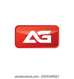 A G Initial Letter Rectangle Shape Logo Template