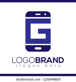 G Initial letter with Smart phone logo icon vector