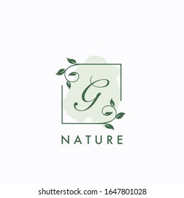 G-Anfangsbuchstabe, quadratisches Blatt-Naturlogo-Logo
