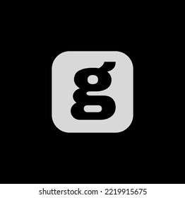 G initial letter vector icon. Black G vector icon.