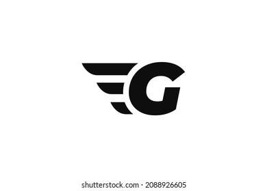 G Diseño vectorial de alas de letras iniciales