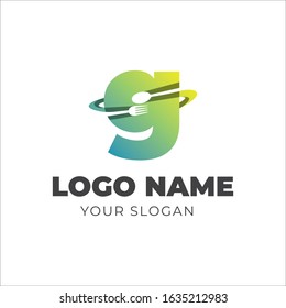 G initial logo combined with spoon and fork