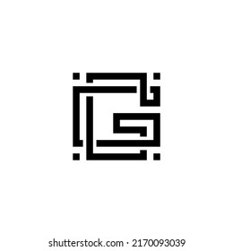 g initial logo design vector template