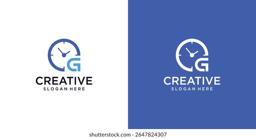 G initial logo icon digital clock