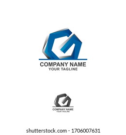 G carta inicial de logotipo para la empresa