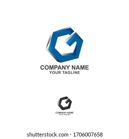 G carta inicial de logotipo para la empresa