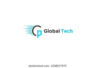 G initial logo letter fast particle effect modern technology identity
