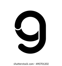 g Initial logo. lowercase monogram logo black 