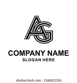 A G Initial logo template vector