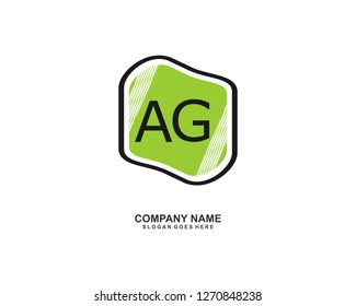 A G Initial logo template vector
