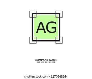 A G Initial logo template vector