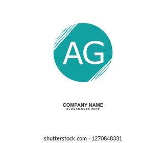 A G Initial logo template vector