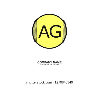 A G Initial logo template vector