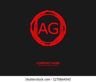 A G Initial logo template vector